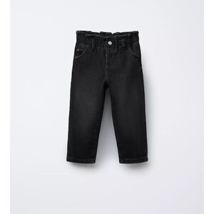 Zara Charcoal Elastic Waist Denim Pants